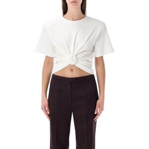 Magda Butrym Knotted Ribbed White T-Shirt - NWT